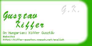 gusztav kiffer business card